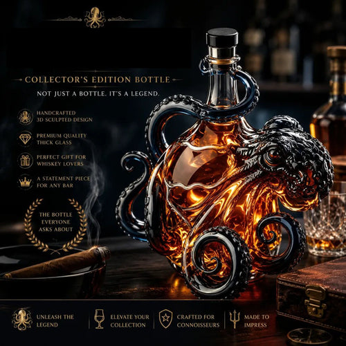 🔥HOT SALE 49% OFF - The Black Spiced Rum 3D Sculpted Octopus Collector's Edition Bottle🐙🥃