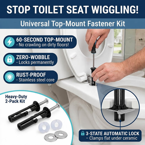 Never-Loose Toilet Seat Anchor Kit - Heavy Duty Toggle Bolts (2-Pack)