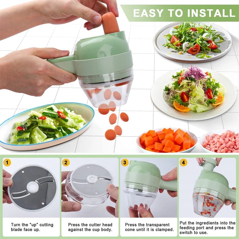 ✨5 in 1 Electric Vegetable Chopper Set, Electric Food Processor