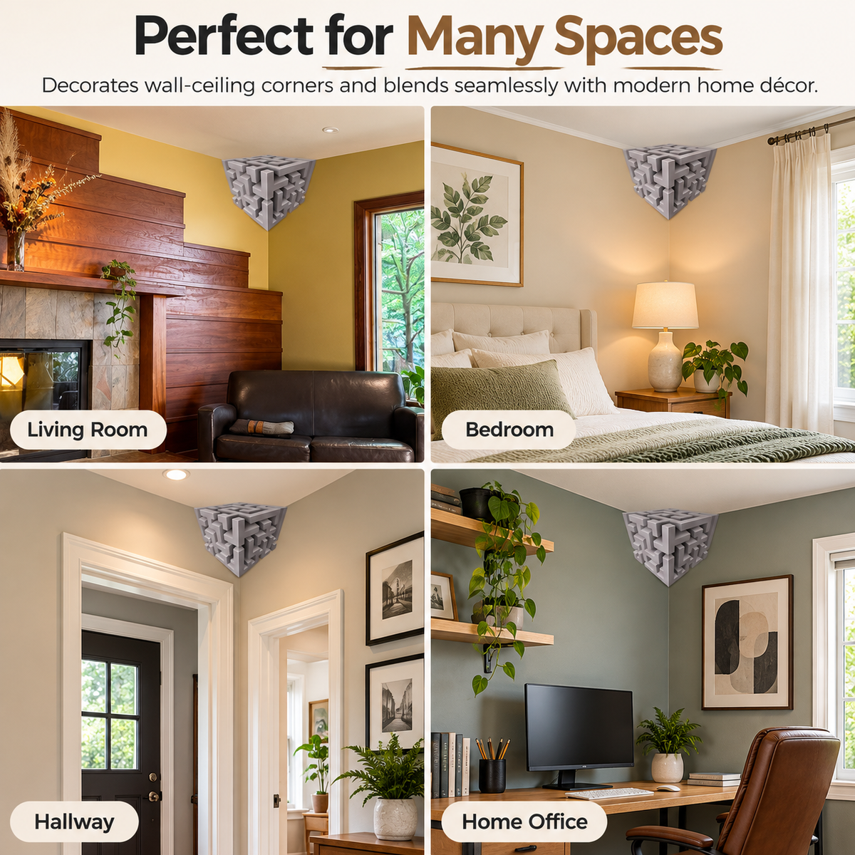 ✨ (2Pcs)Transform Empty Corners – 3D Geometric Wall & Ceiling Accent Decor