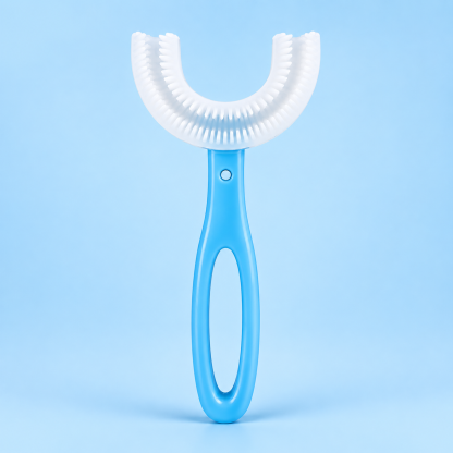 🦷 Kids 360° U-Shaped Oral Care Toothbrush – Gentle Silicone Training Brush ✨