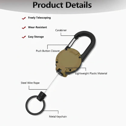 ✨Heavy‑Duty Retractable Keychain