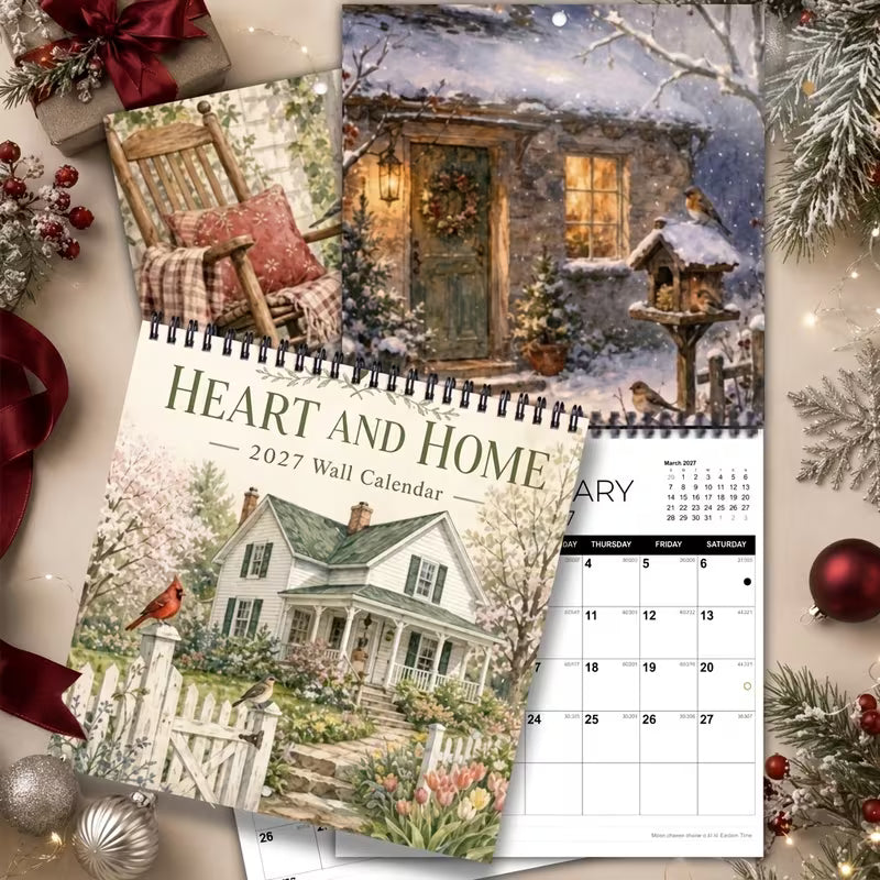 2027 Country Homes Wall Calendar & Monthly Planner | Rustic Farmhouse Wall Art Decor