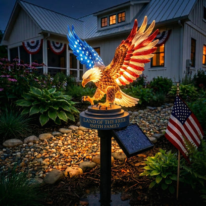 🦅Solar Eagle Garden Light – A Glowing Tribute to American Freedom