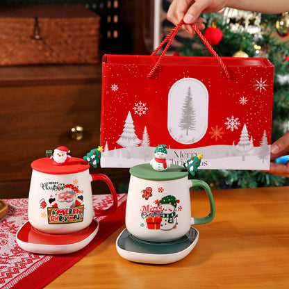 ✨🎅Christmas Ceramic Coffee Mug Gift Set with Cup Warmer