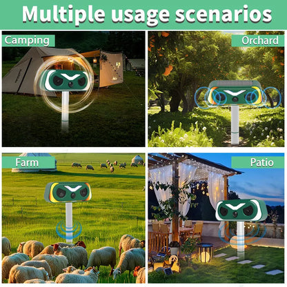 Upgraded Solar Ultrasonic Animal Repellent Outdoor