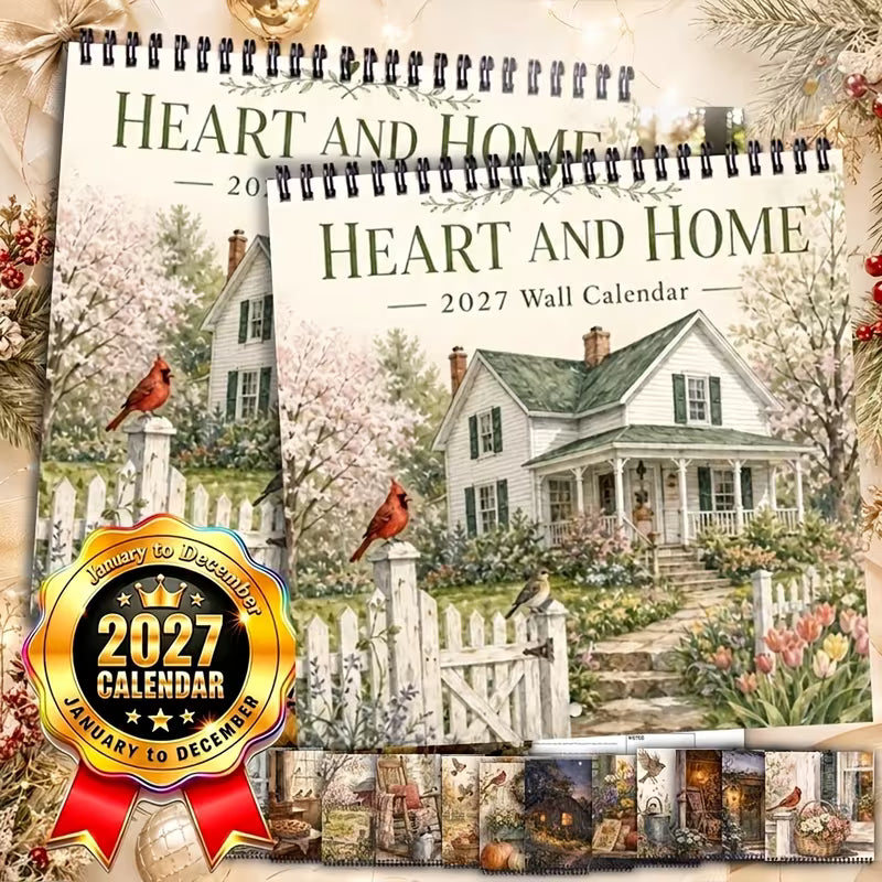 2027 Country Homes Wall Calendar & Monthly Planner | Rustic Farmhouse Wall Art Decor