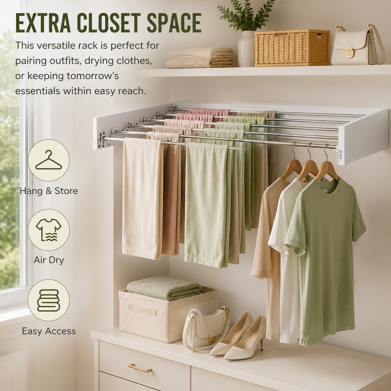 Wall-Mounted Clothing Rack