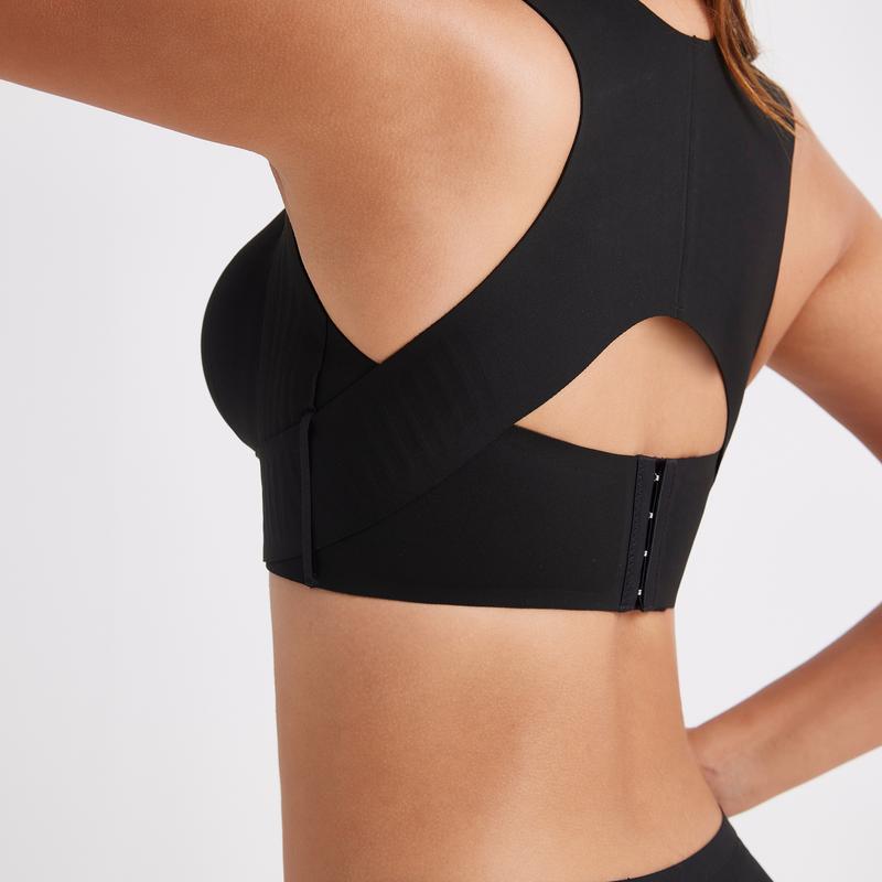 Cross Back Front Closure Wireless Posture Support Bra