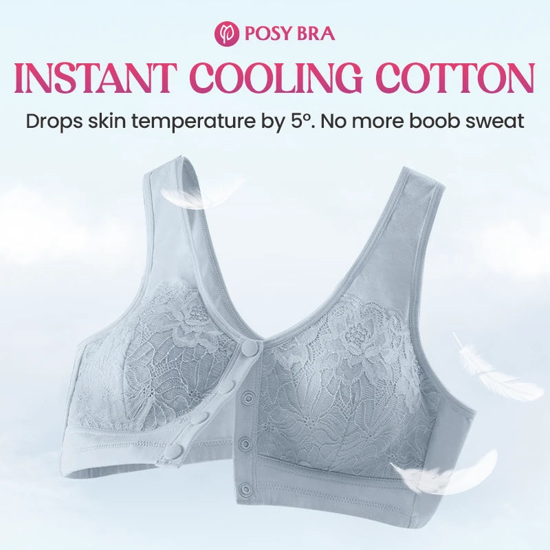 Posy Bra - Front Closure Breathable Cotton Lifting Bra for Seniors