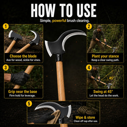 Dual-Head Clearing Axe & Sickle
