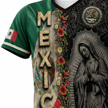 🇲🇽✨ MEN'S MEXICO OUR LADY OF GUADALUPE V-NECK SHIRT