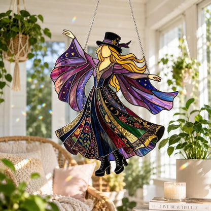 💥 LAST DAY 49% OFF - 💃🤘 Handmade Stained Glass Spinning Suncatcher