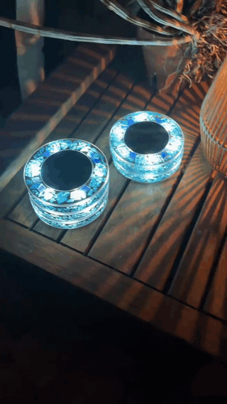 🚀Gift for Father's Day✨Solar Outdoor Mosaic Disc Lights (4-Pack)