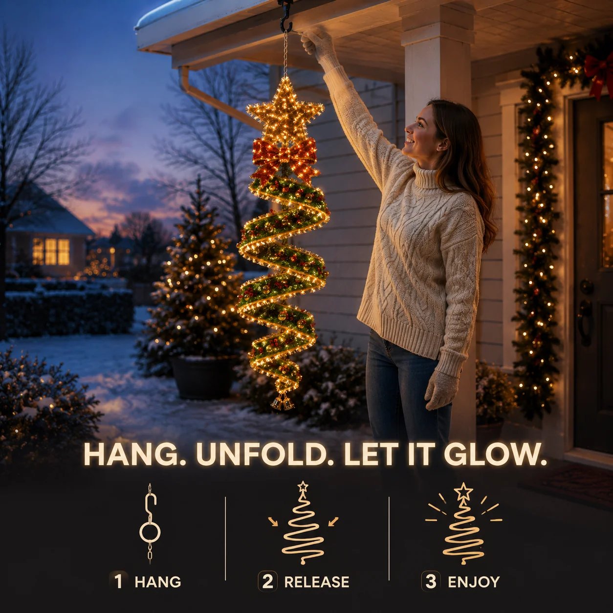 🎄Christmas Magic Spiral Hanging LED Light Collection