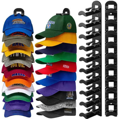 Vertical Adhesive Hat Rack Organizer – Wall-Mounted Cap Holder for Closets, Doors & Bedrooms（2-pack）