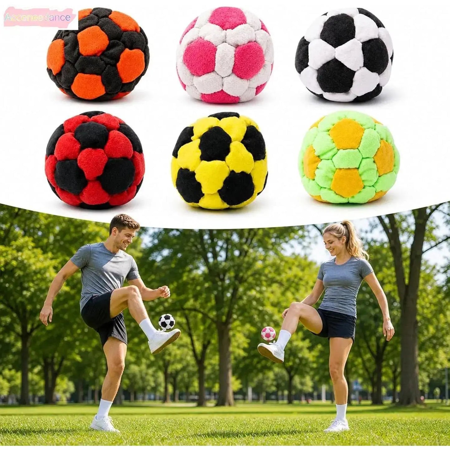 6 Pack 2.75 Inch Plush Soccer Hacky