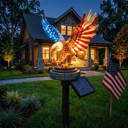 🦅Solar Eagle Garden Light – A Glowing Tribute to American Freedom