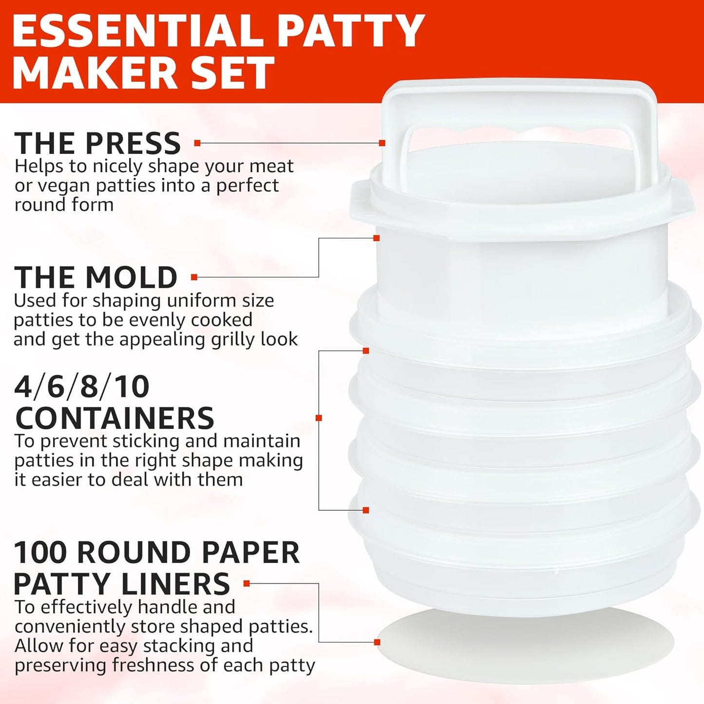 Hamburger Press Patty Maker - 4 in 1