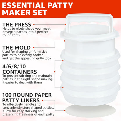 Hamburger Press Patty Maker - 4 in 1