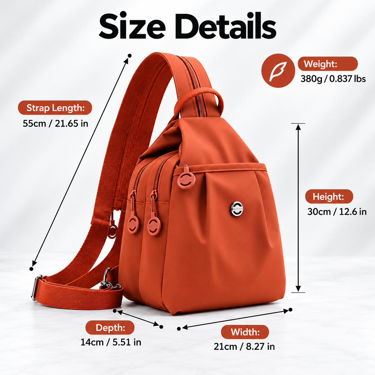 👜 Women’s Multi-Pocket Sling Backpack – Lightweight Water-Resistant Crossbody Bag