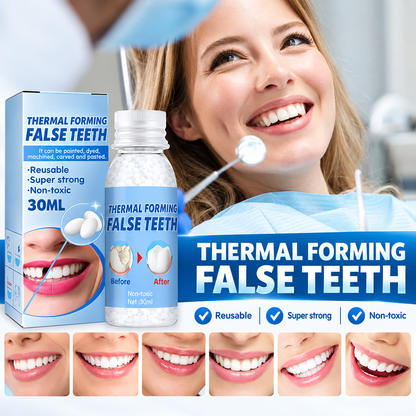 Hot melt adhesive denture beads for temporary restoration of missing or broken teeth | Filling alternatives