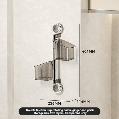Perforated suction cup spice storage rack