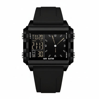 Analog-Digital Sport Watch – Waterproof, Luminous & Multi-Function