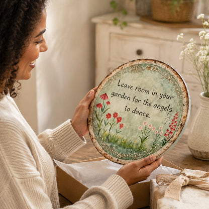 ✨ Angel Dance Round Metal Wall Sign