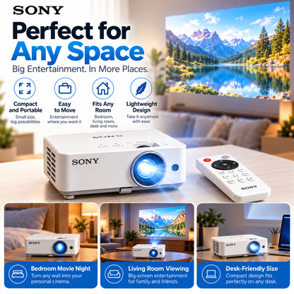 🎬 Portable Mini Projector 📽️ – 100" Big Screen, HDMI & USB, Remote Control Included