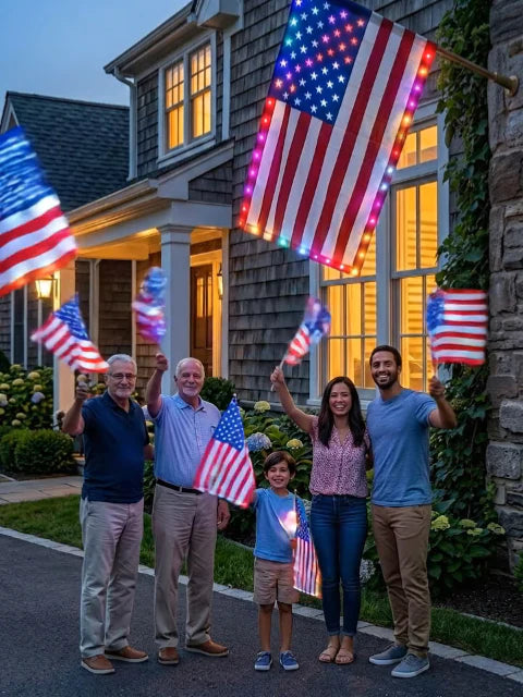 Illuminated 250th Anniversary USA Commemorative Flag – Premium LED Lit 3x5 ft American Patriotic Flag, Waterproof for Outdoor Yard & Home Decor