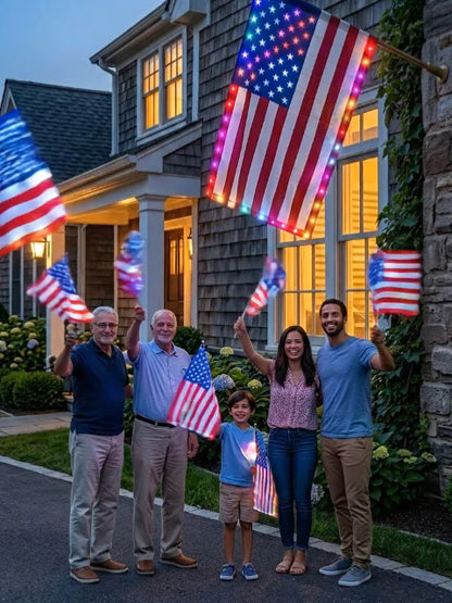 Illuminated 250th Anniversary USA Commemorative Flag – Premium LED Lit 3x5 ft American Patriotic Flag, Waterproof for Outdoor Yard & Home Decor