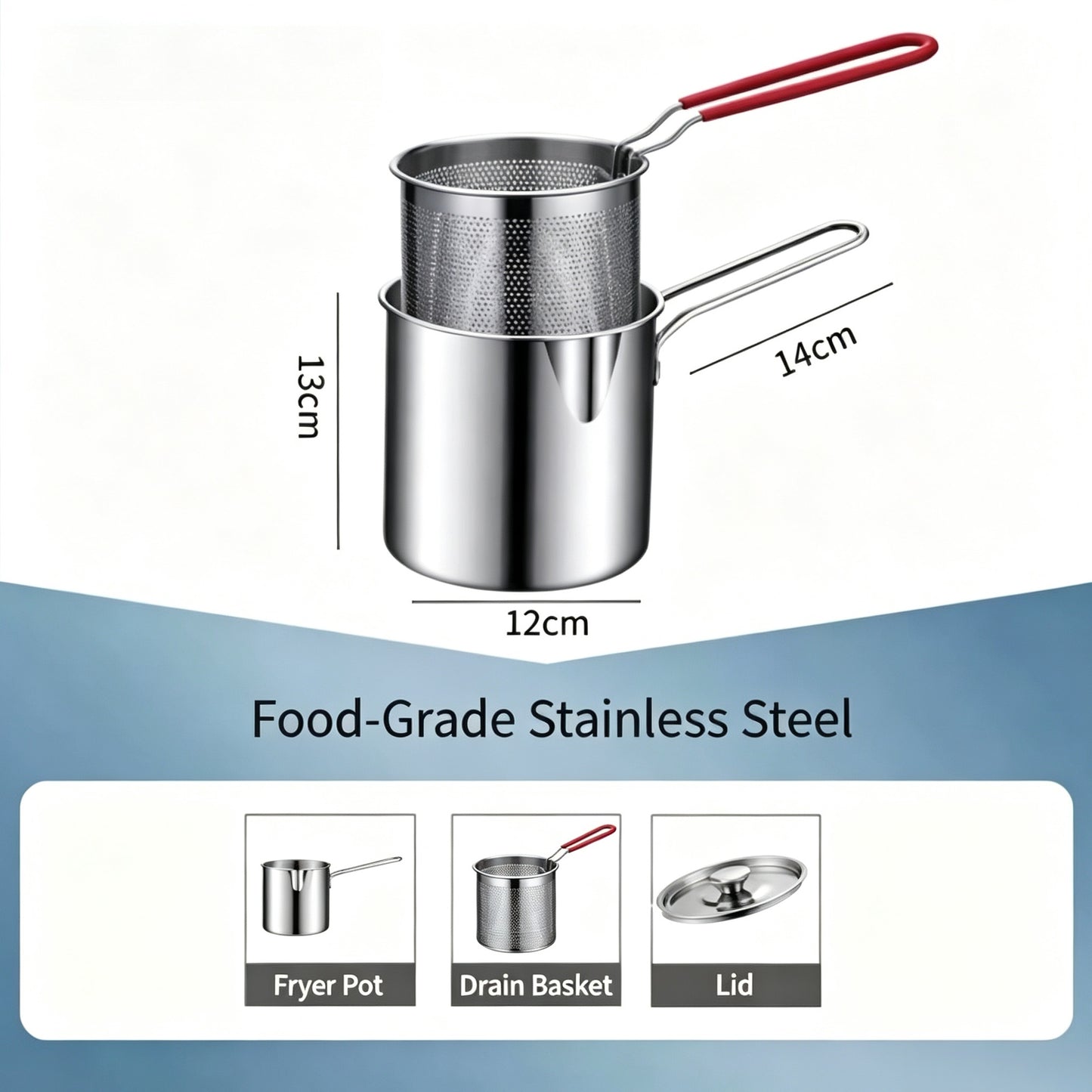 💥Stainless Steel Deep Fryer Set