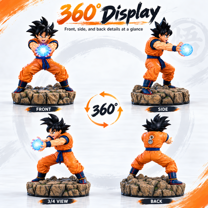 ⚡ Epic Energy Battle Figure – Dynamic Collectible Statue with Glowing Power Effect & Rocky Display Base