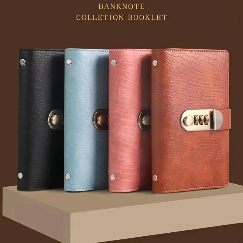 A6 savings notebook,3-Digit Resettable Password Lock