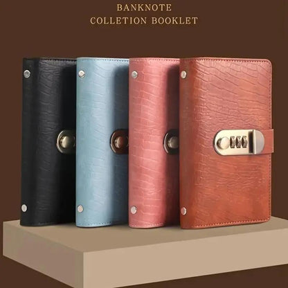 A6 savings notebook,3-Digit Resettable Password Lock