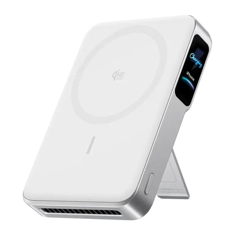 2 25W Magnetic Wireless Portable Charger, 10,000mAh Fast Charging Battery Pack with Smart Display