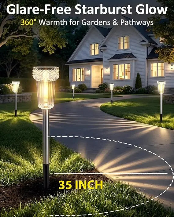🏡 Solar Pathway Lights - Bright Warm LED for Garden, Yard & Walkway✨