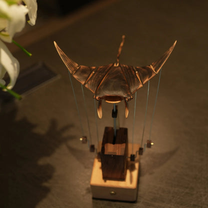 🎁Upgraded Version Handmade Wooden Electric Bionic Manta Ray Ornament🎈