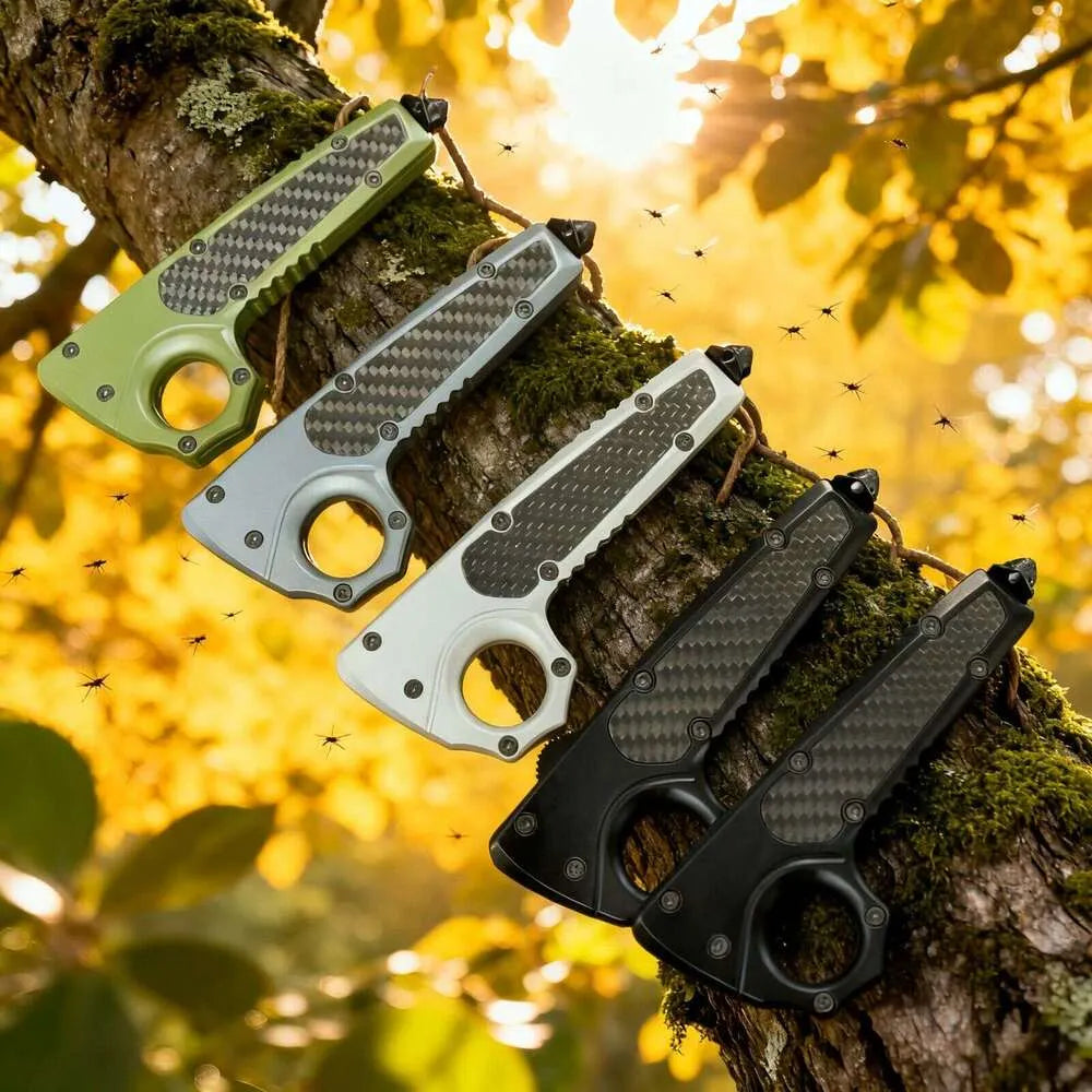 ⚡Microtech OTF Tactical Pocket Knife – Carbon Fiber &amp; Zinc Alloy EDC Outdoor Tool