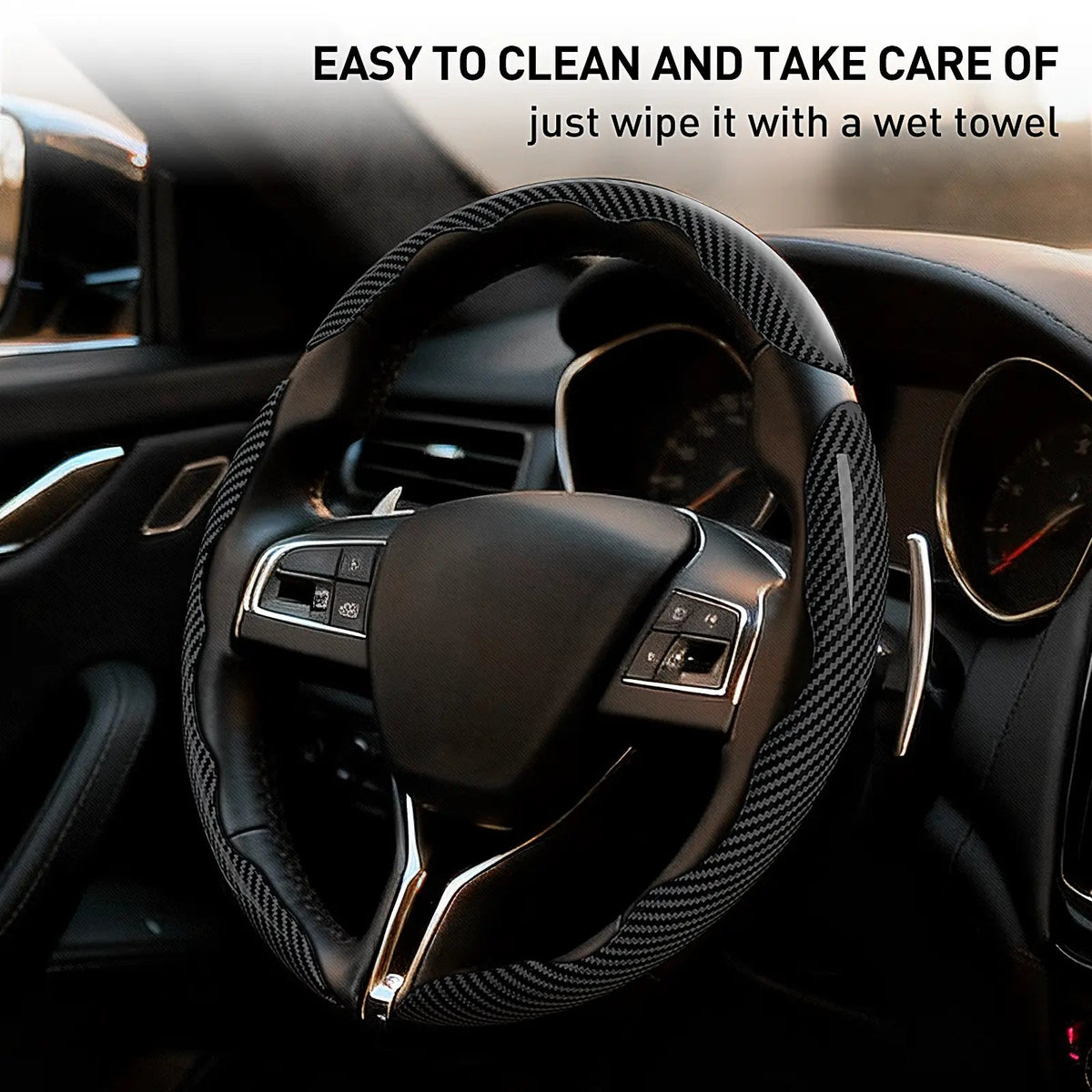 🚘Non-Slip Car Steering Wheel Cover for 15 Inch Wheels