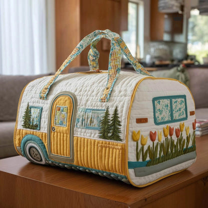 🔥LAST DAY 49% OFF✨🏕️ Vintage Camper Quilted Duffle Bag | Whimsical Retro Travel Companion