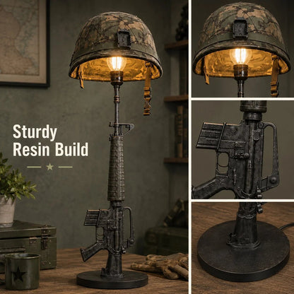 ⚔️ Tactical Rifle Helmet Table Lamp