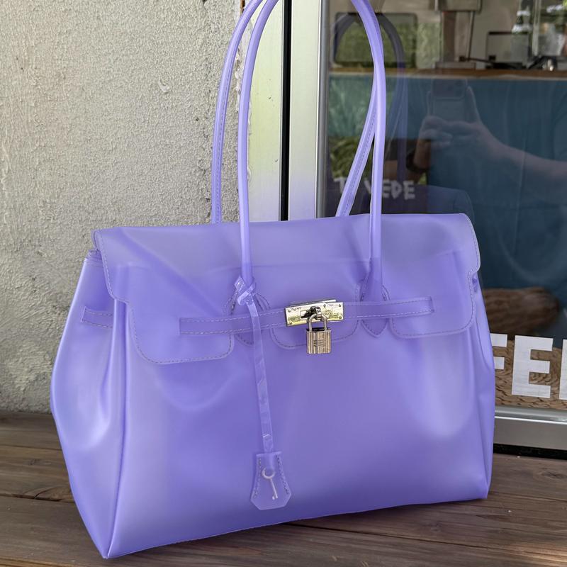 👜Transparent Jelly Shoulder Bag – Waterproof TPU Beach Tote & Crossbody Purse