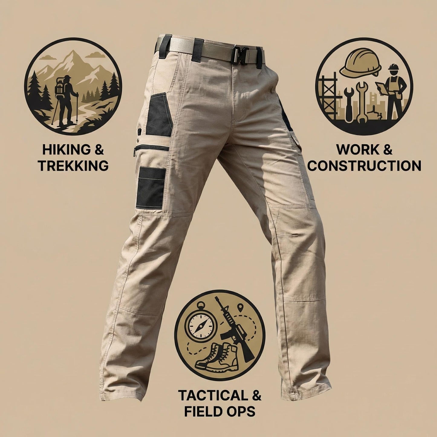 Xylvok™ Indestructible Tactical Pants - Ripstop & Water-Resistant Work Cargoes