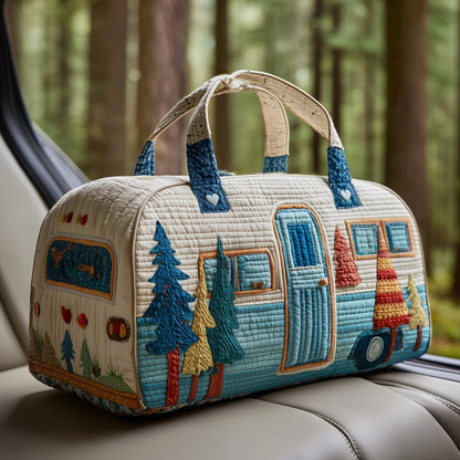 🔥LAST DAY 49% OFF✨🏕️ Vintage Camper Quilted Duffle Bag | Whimsical Retro Travel Companion