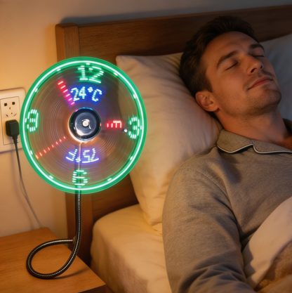 GlowBreeze - USB fan with LED clock display