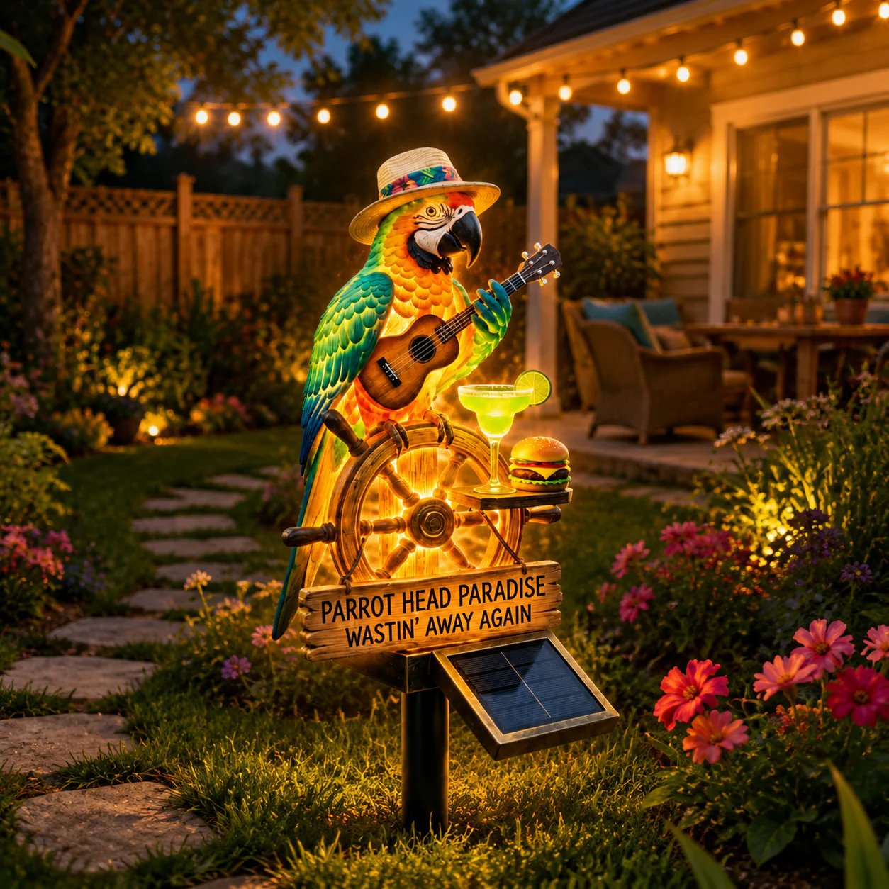🏆Limited Time Sale 49% OFF🌴Solar-Powered ParrotGarden Light -"Wastin'Away Again”