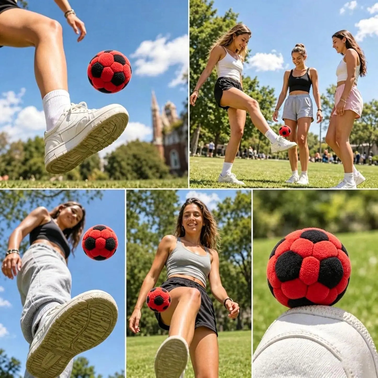 6 Pack 2.75 Inch Plush Soccer Hacky