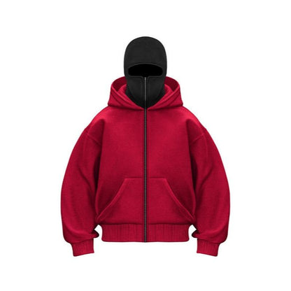 ❄️Men’s Balaclava Zip Hoodie for Winter Sports Streetwear and Cold Weather Training